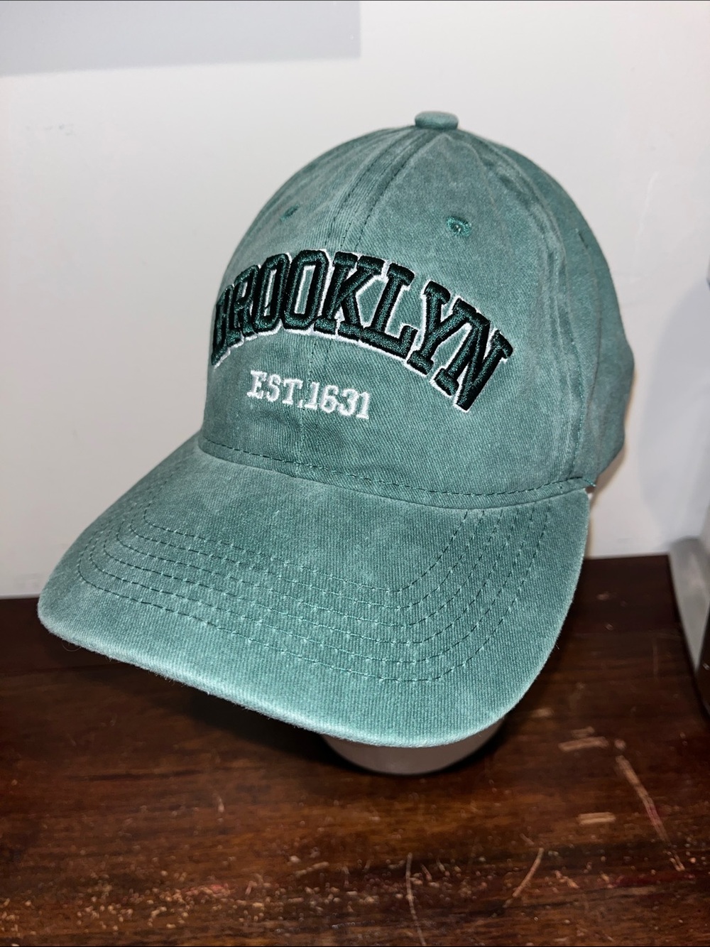 New unisex travel Brooklyn New York green cotton raised letter baseball hat Cap